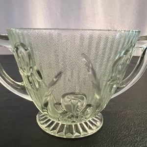 Vintage Jeanette glass Irish and  Harringbone design clear glass